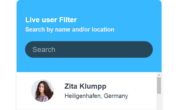 Live User Filter