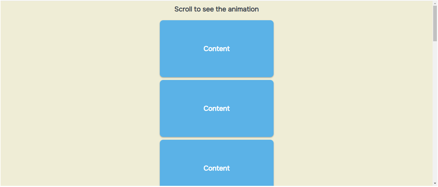 Scroll animation